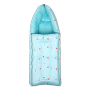 Baby Cosy Carry Nest With Sea Print In Blue