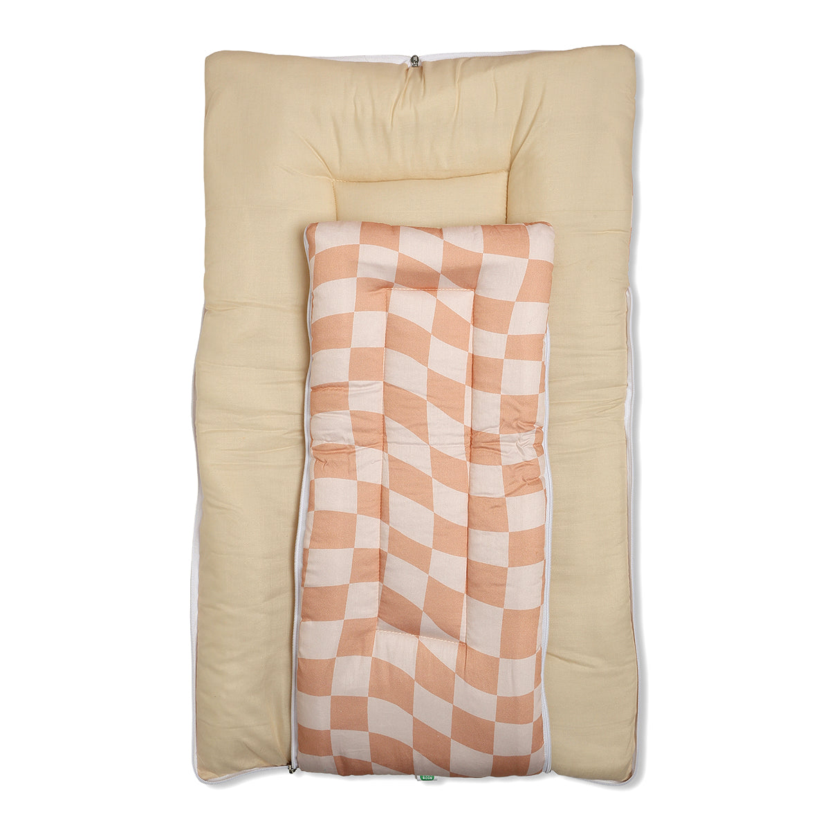 Baby Cosy Carry Nest With Checks Print In Peach
