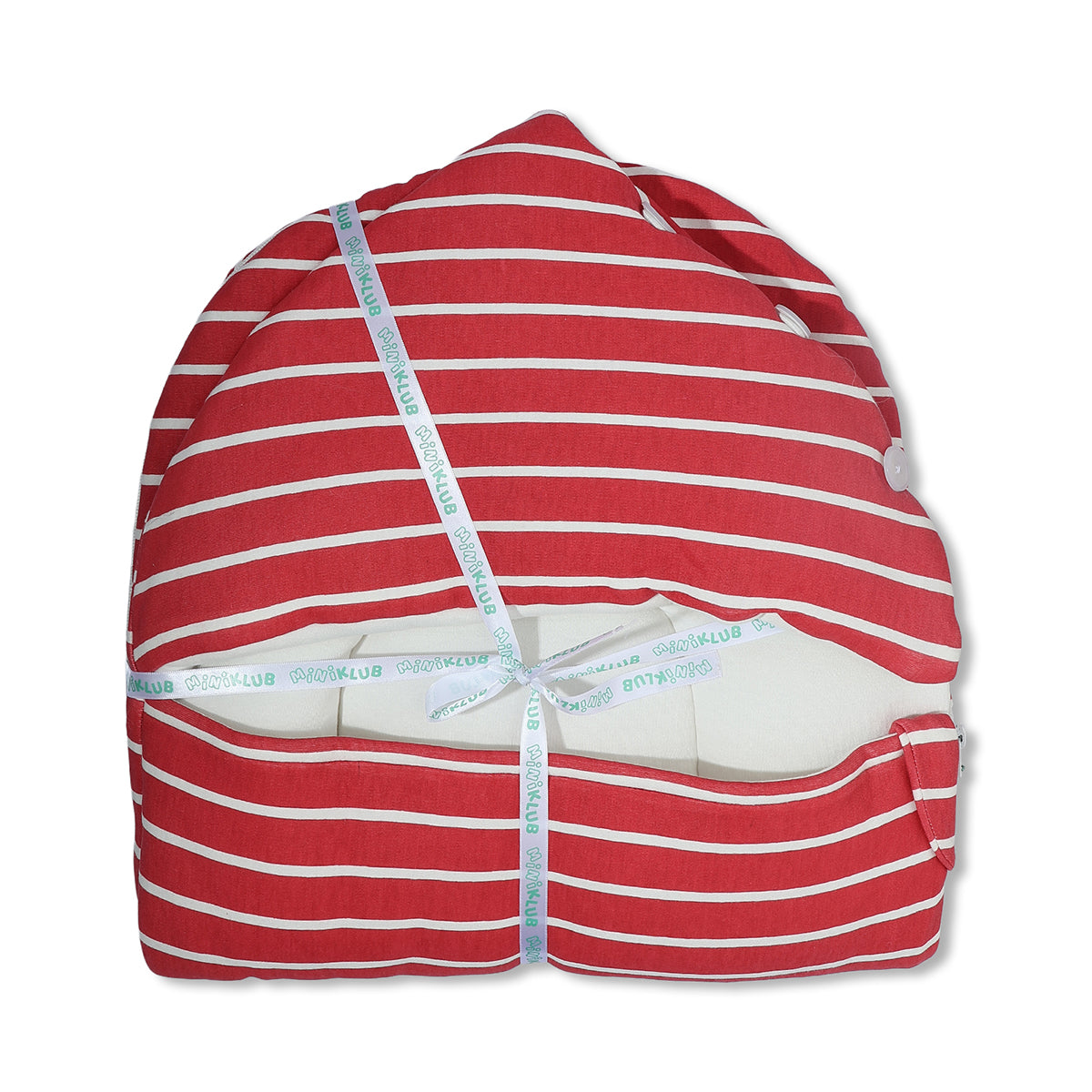 Baby Cosy Carry Nest With Stripe Print In Red