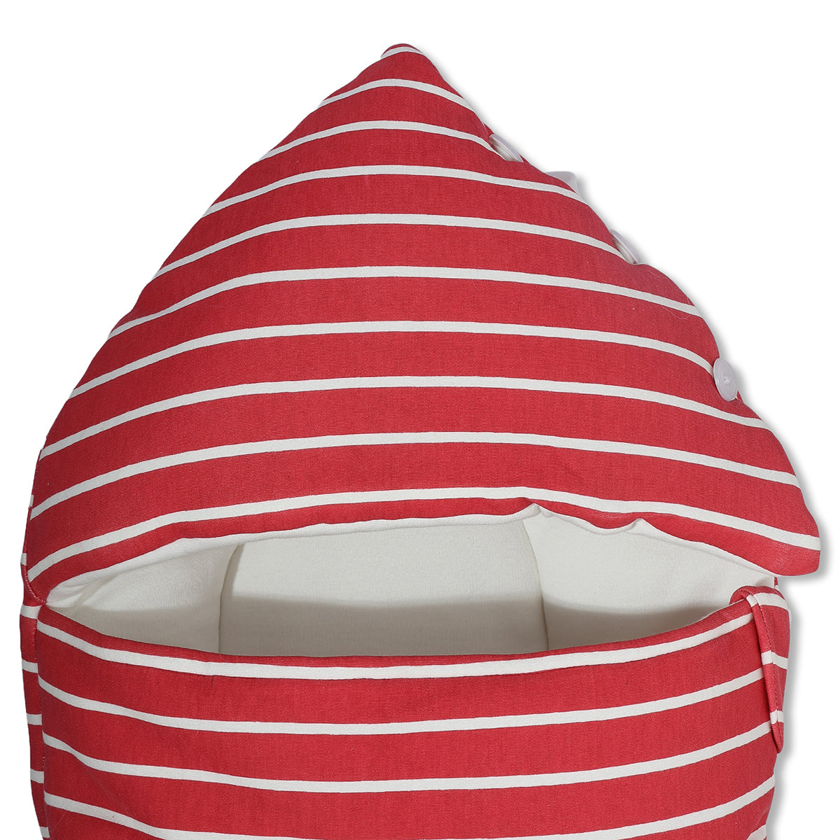 Baby Cosy Carry Nest With Stripe Print In Red