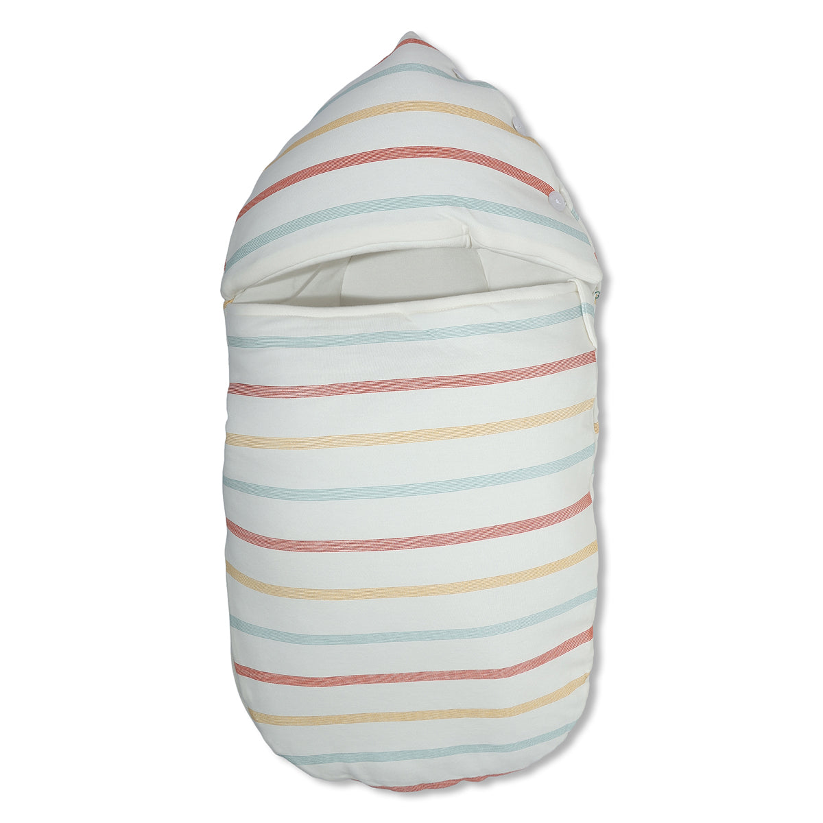 Baby Cosy Carry Nest With Stripe Print In White