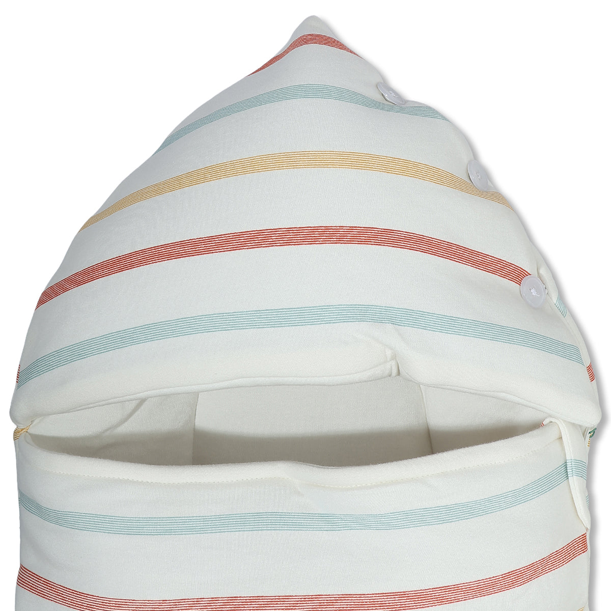 Baby Cosy Carry Nest With Stripe Print In White