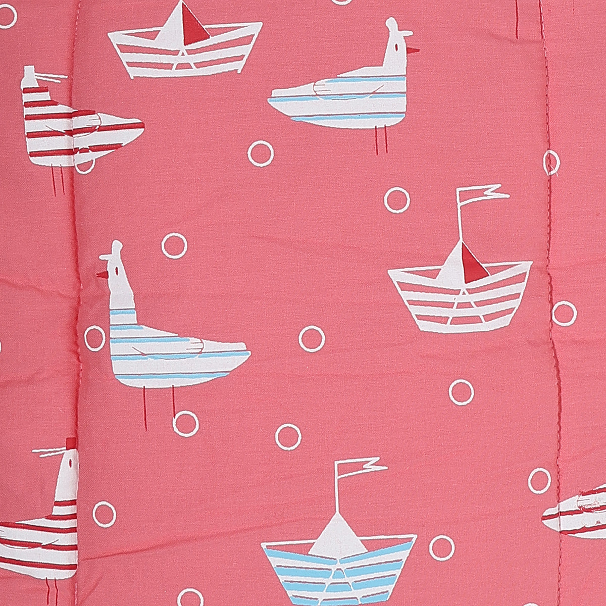 Baby Cosy Carry Nest With Boat And Bird Print In Pink