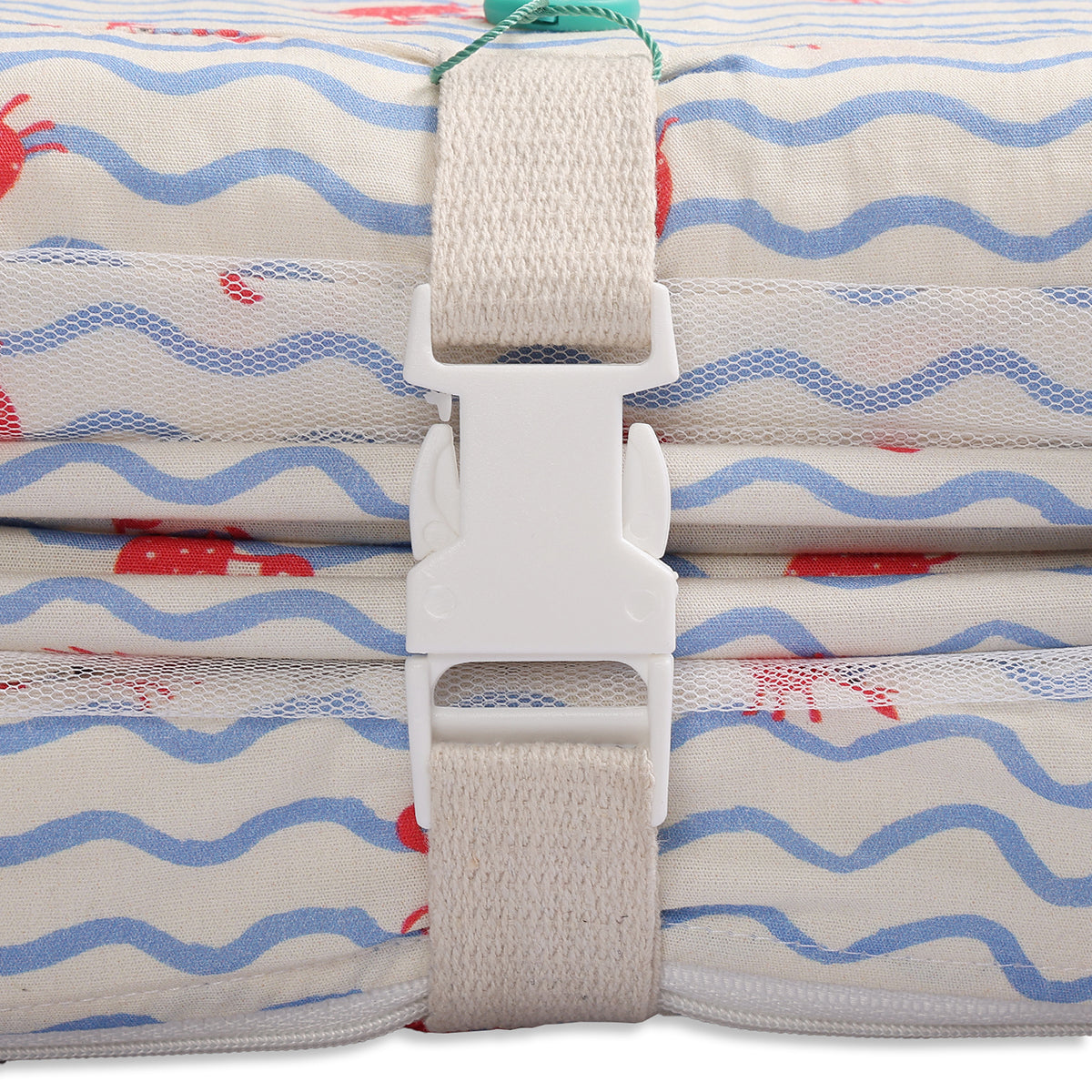 Baby Mosquito Net Bedding Set With Crab Print In White