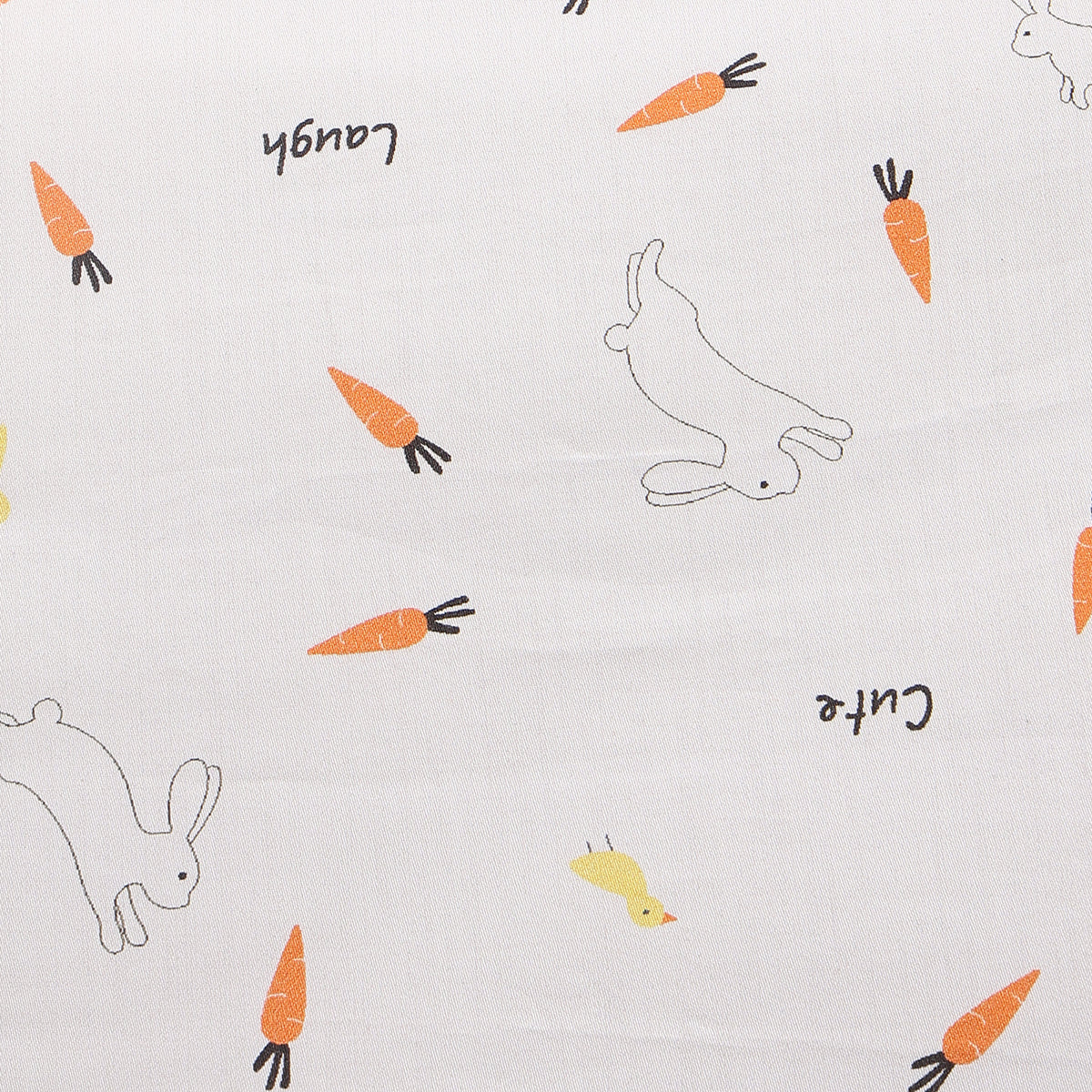 Baby Mosquito Net Bedding Set With Bunny And Carrot Print In White And Orange