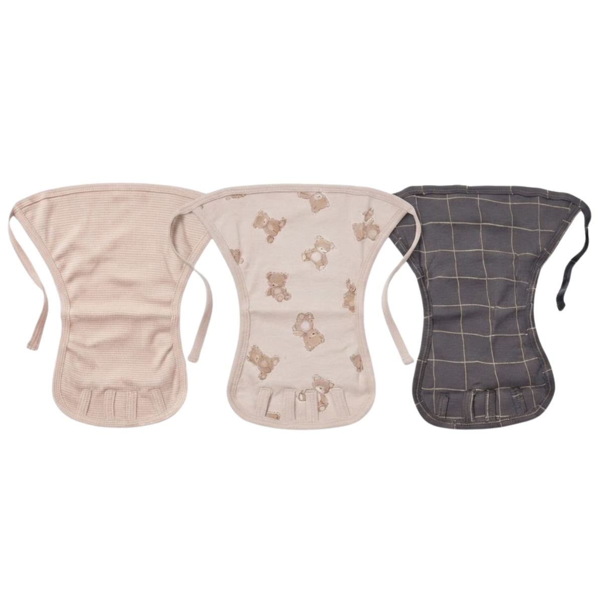 Baby Beige and White Striped Cotton Tie-Up Nappy Soft and Reusable