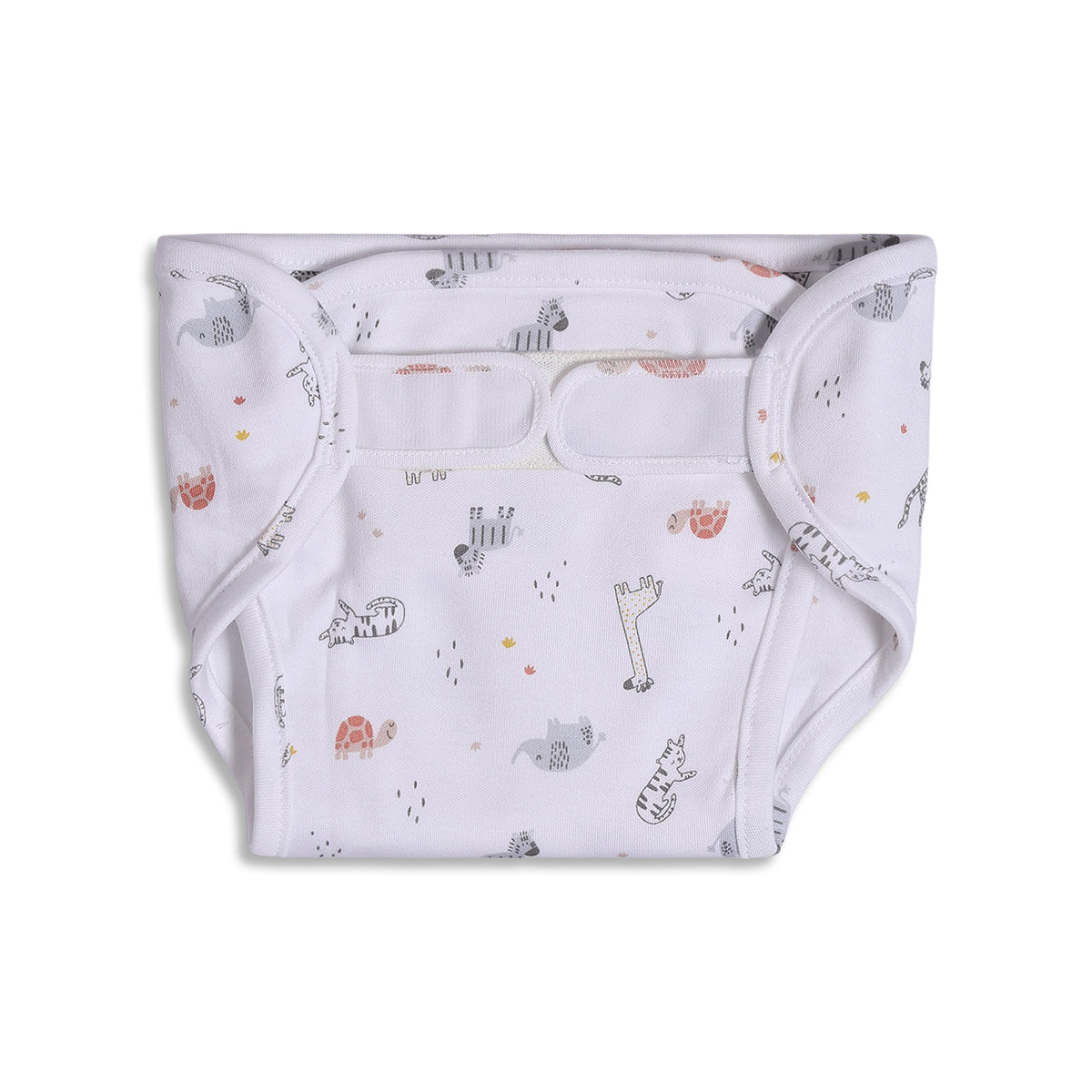 Baby Unisex White and Grey Printed Reusable Diaper Pack of 3 Regular Fit Baby Essentials