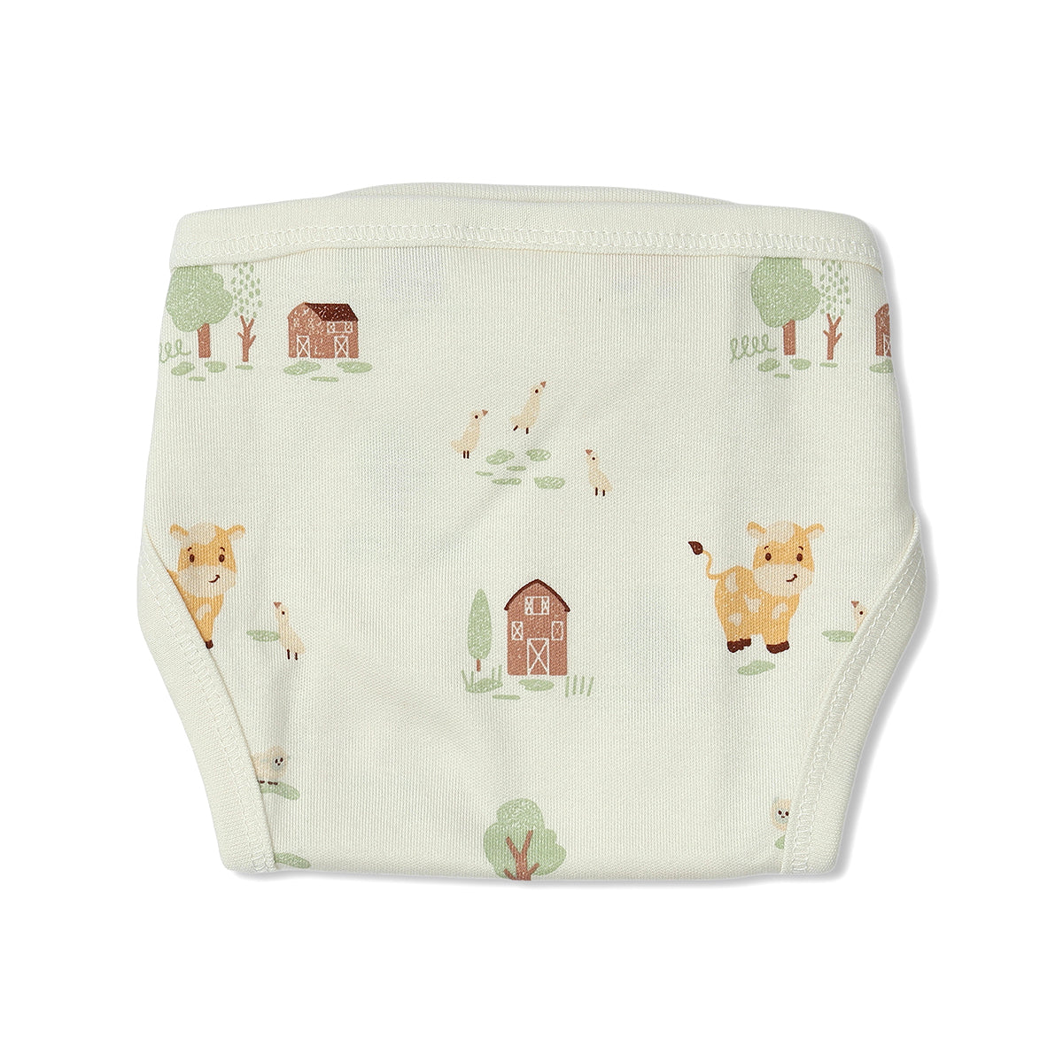 Baby Unisex Animal Print, Solid And Striped Training Pants Pack Of 3, Green And Cream