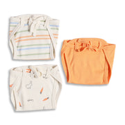 Baby Unisex Cream and Orange Printed Reusable Diaper Pack of 3 Regular Fit Baby Essentials