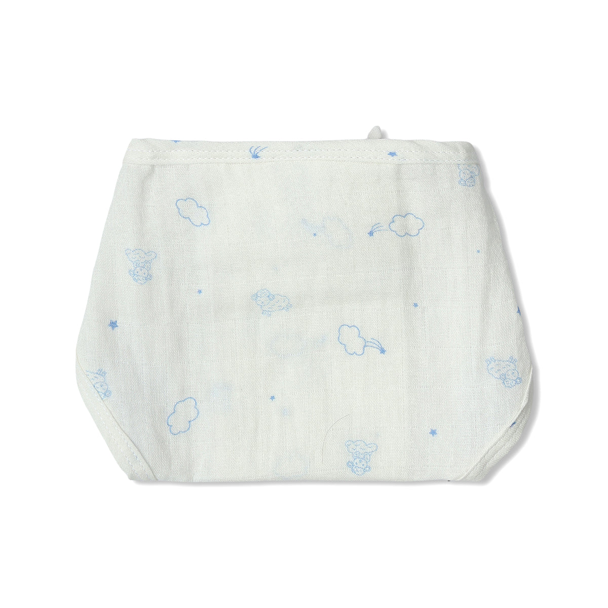 Baby Unisex Solid And Print Tie,Up Nappy Pack Of 3, Green, White And Blue