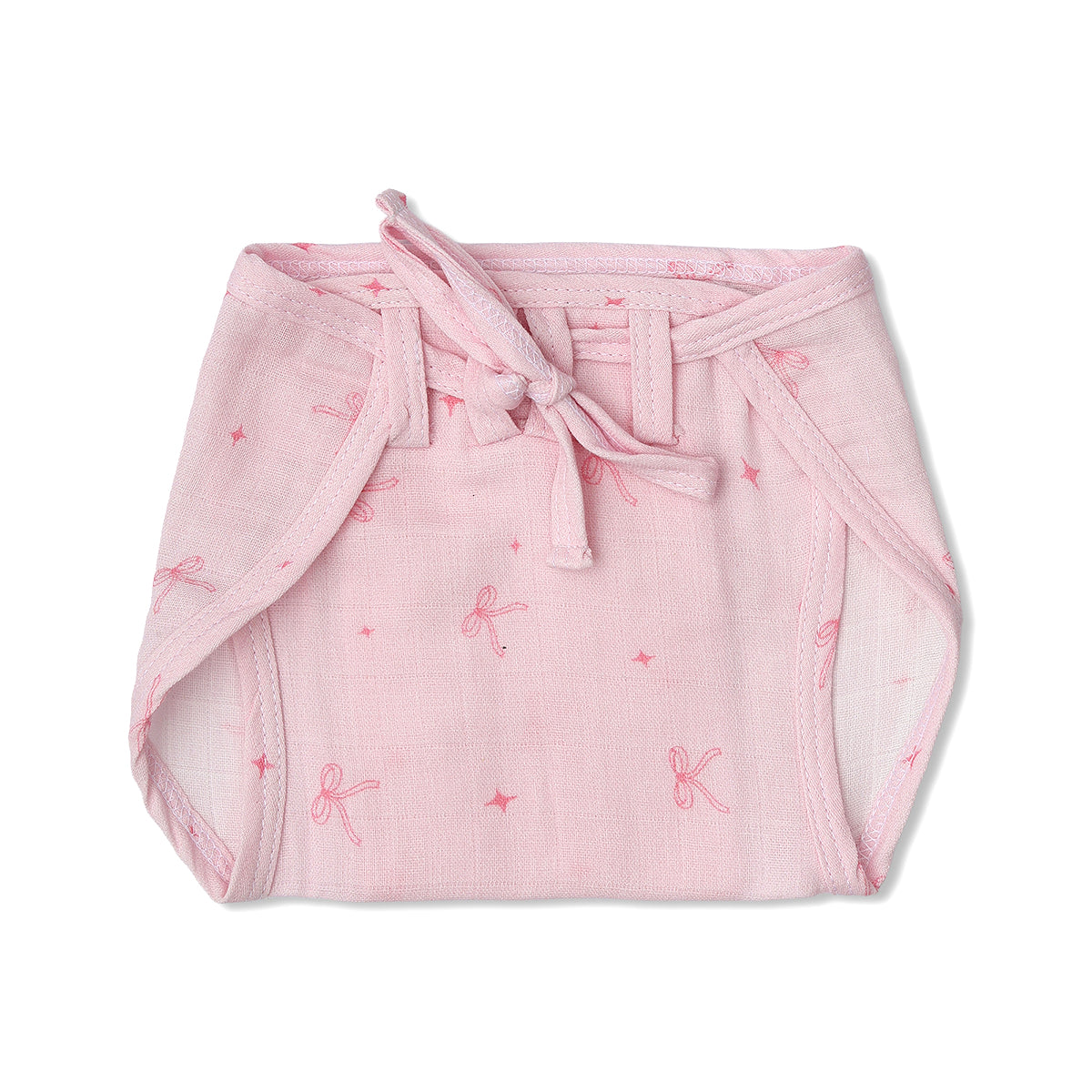 Baby Unisex Solid And Print Tie,Up Nappy Pack Of 3, Blue, Yellow And Pink