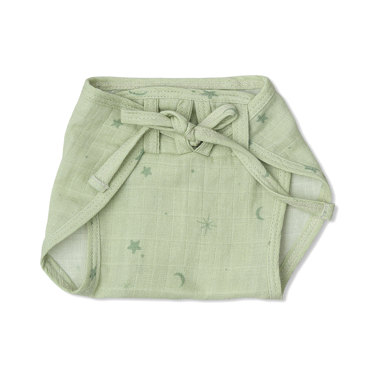 Baby Unisex Solid And Print Tie,Up Nappy Pack Of 3, Green, White And Yellow