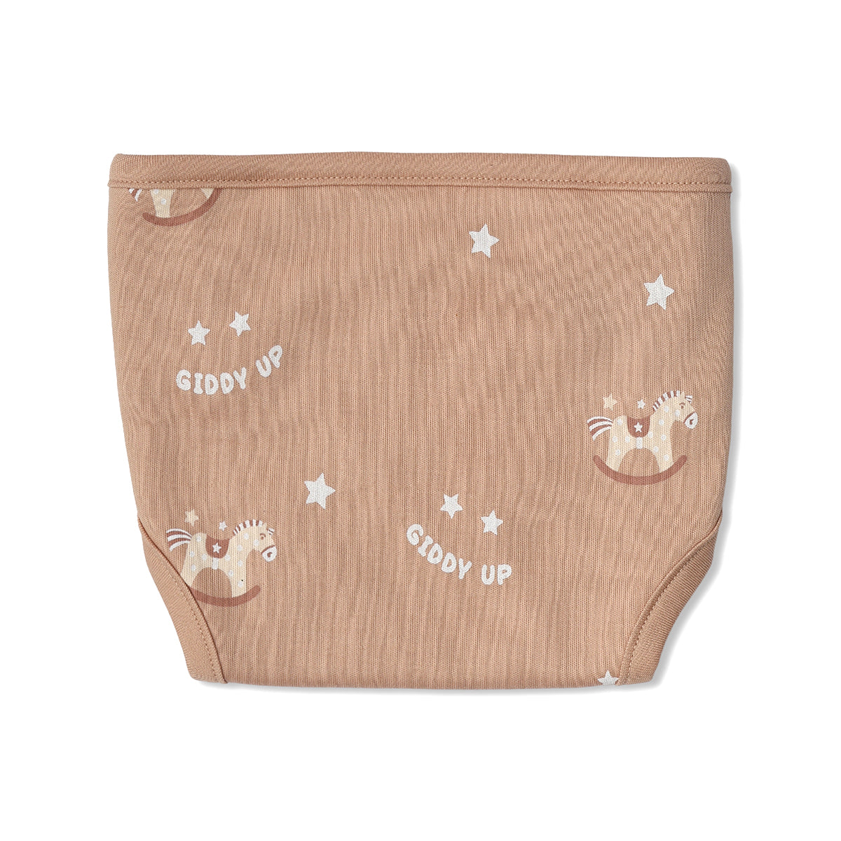 Baby Unisex Horse Print, Checkered Print And Solid Nappy Pack Of 3, Beige And Brown