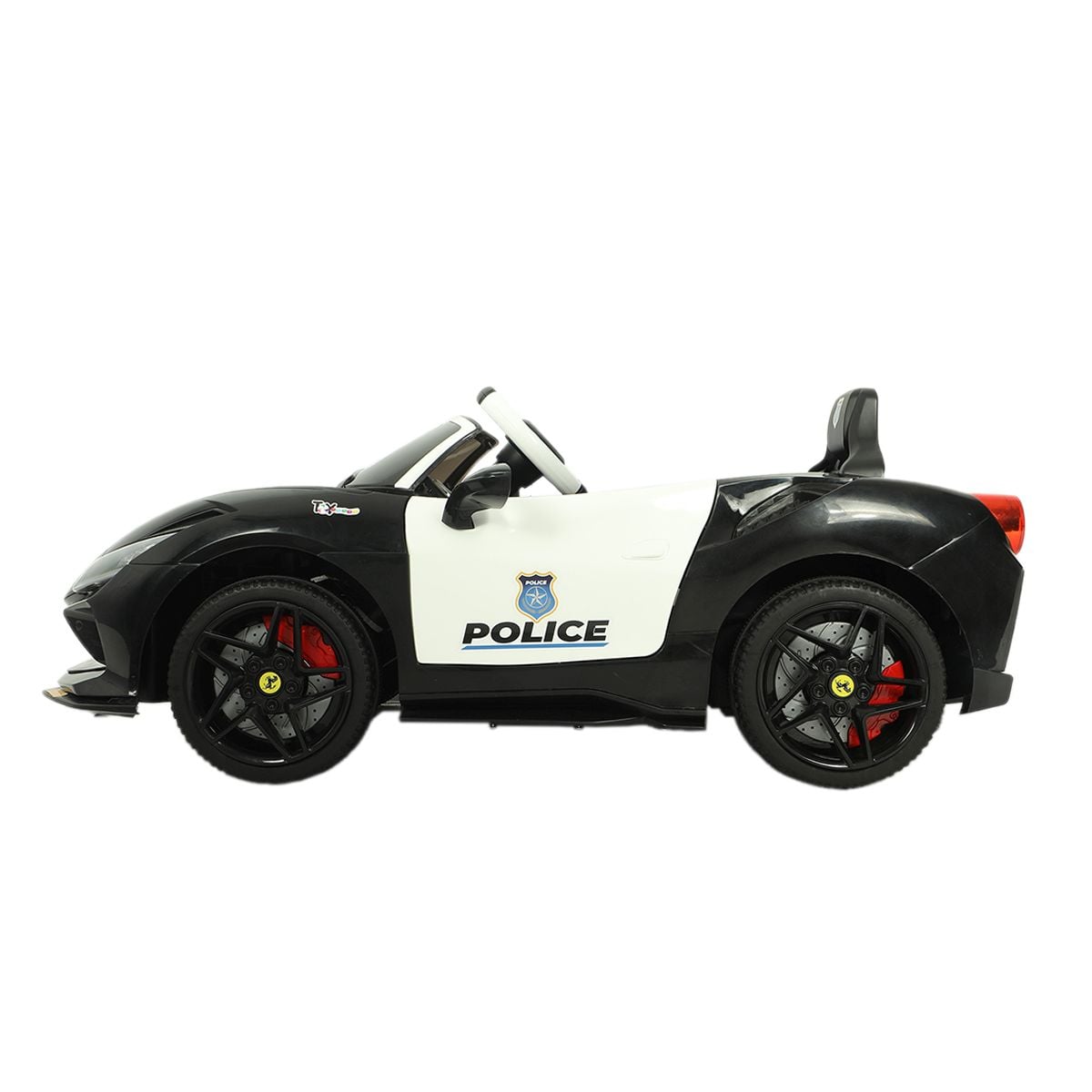 Kids Black Plastic Police Design Battery Operated Ride-On Sports Car for Indoor and Outdoor Play
