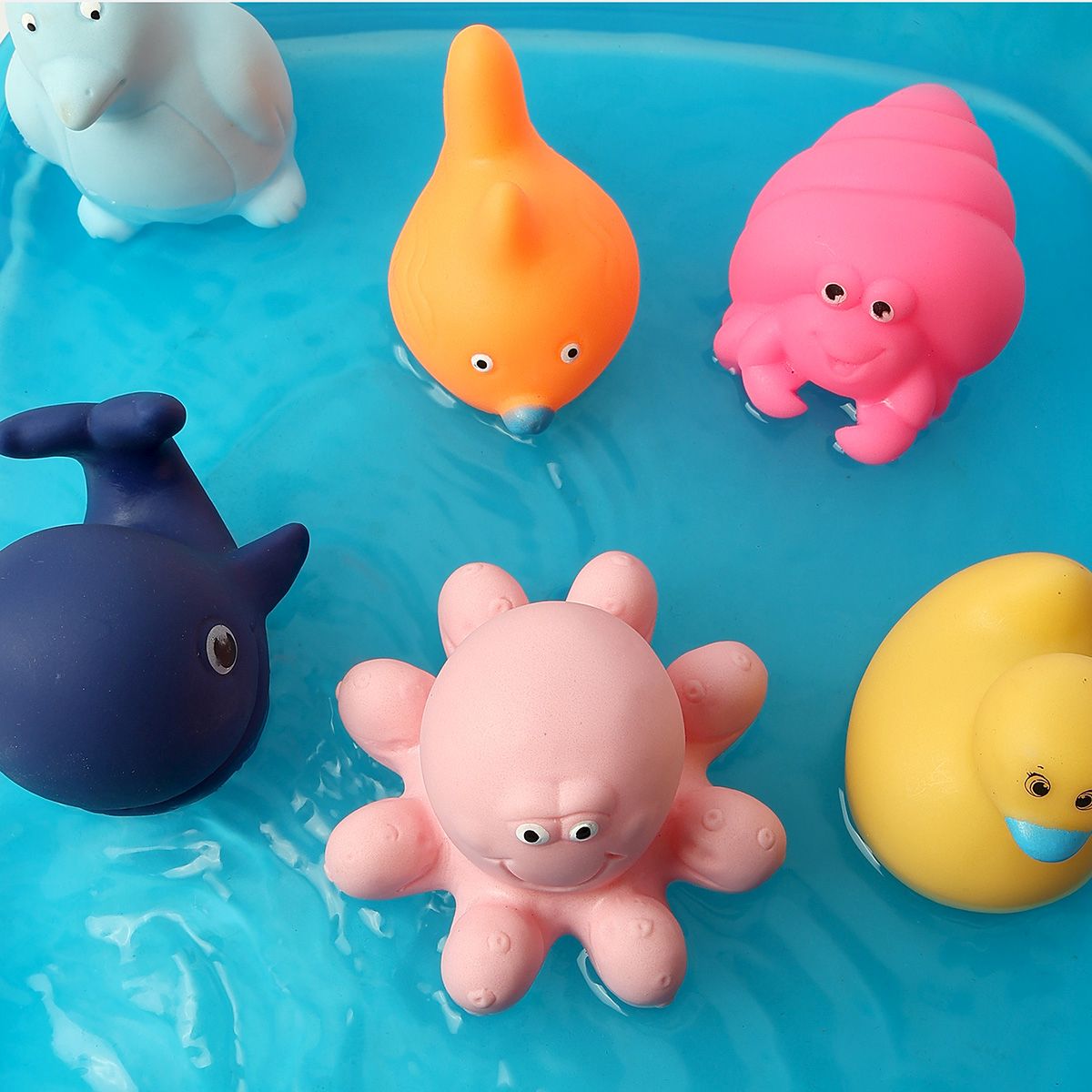 Unisex Multi Ocean Animals Squeezy Toy Set
