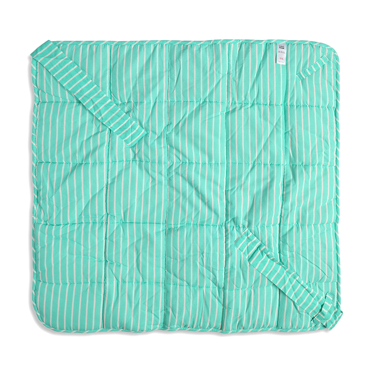 Baby Quilted Wrapper Blanket With Stripe Pattern In Green