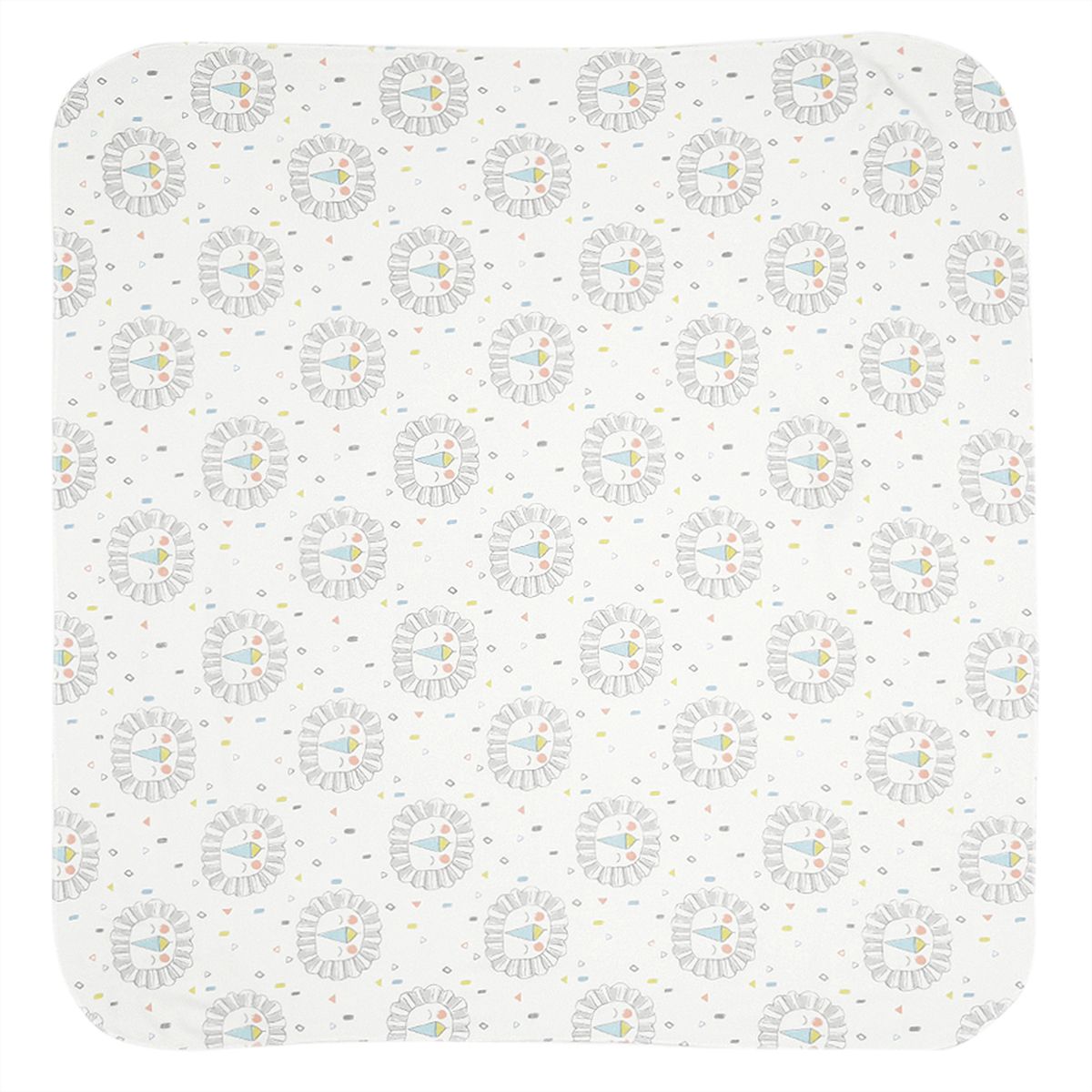 Boys White and Grey Lion Print Pack of 2 Swaddle Blankets