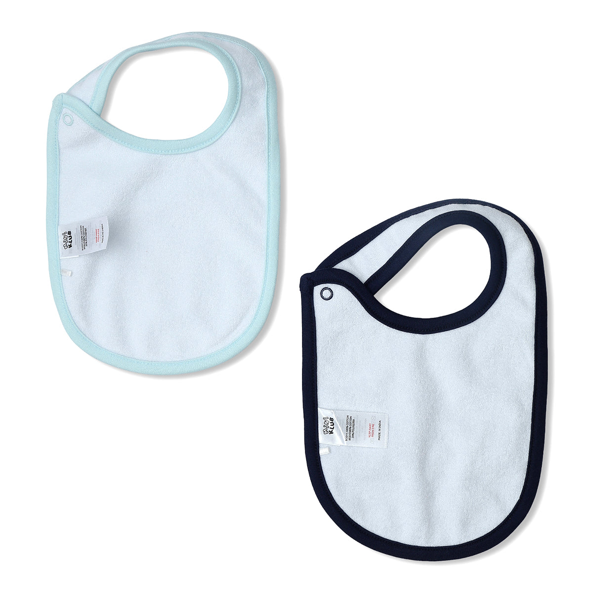 Baby Boys Boat Print And Nautical Print Bibs Pack Of 2, Light Blue And Navy Blue