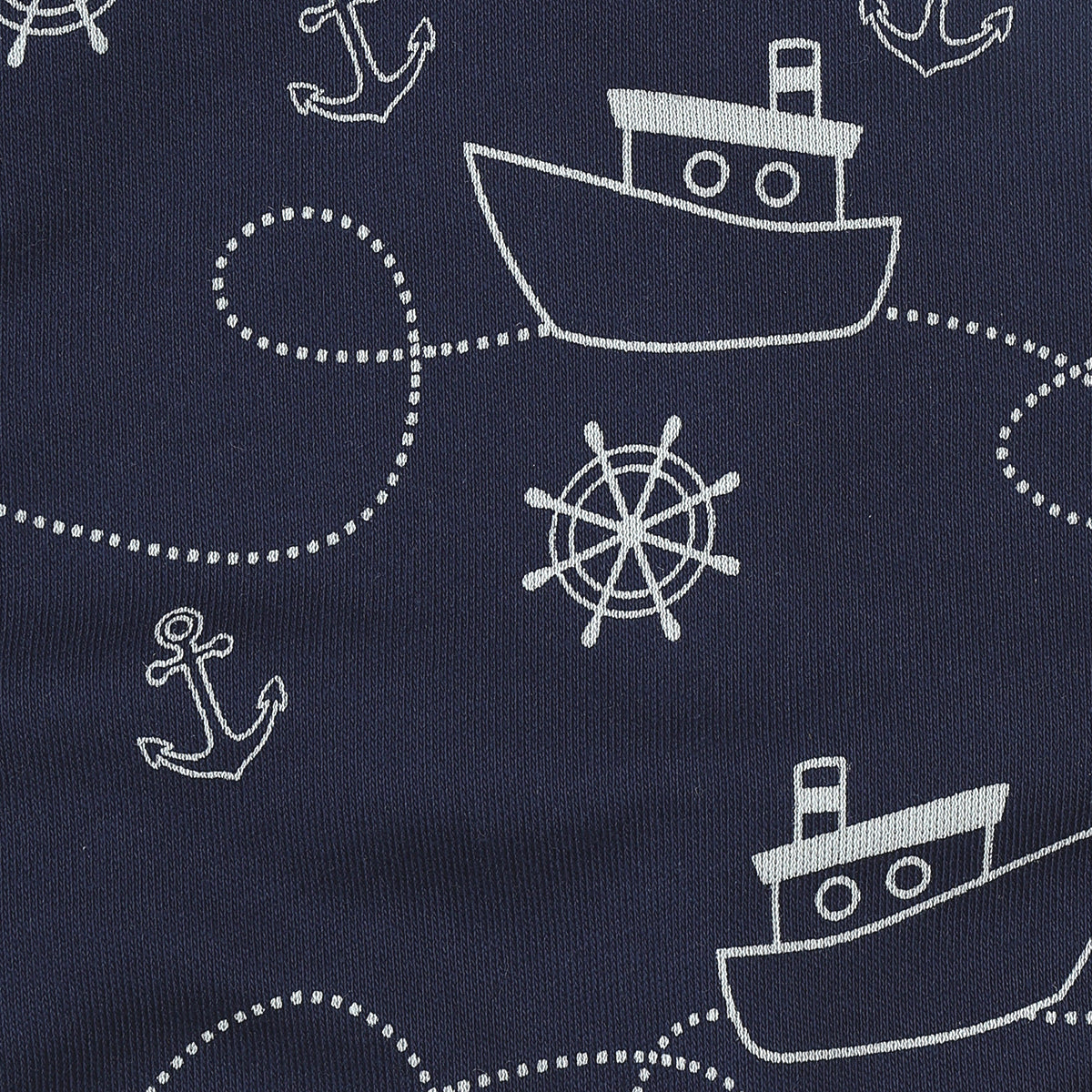 Baby Boys Boat Print And Nautical Print Bibs Pack Of 2, Light Blue And Navy Blue