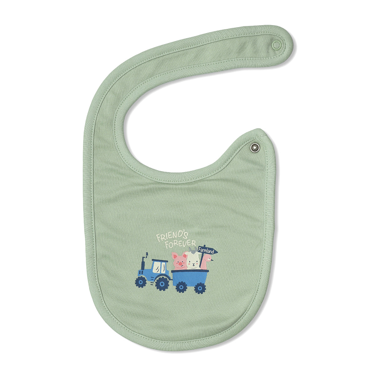 Baby Boys Tractor Print And Farm Print Bibs Pack Of 2, Cream And Green