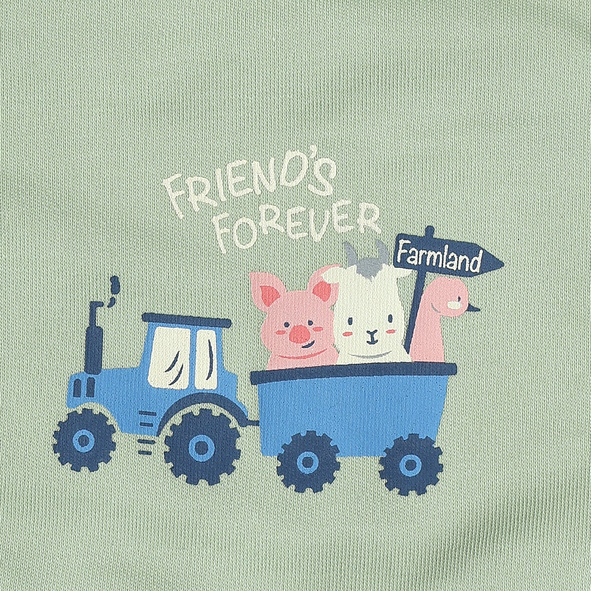 Baby Boys Tractor Print And Farm Print Bibs Pack Of 2, Cream And Green