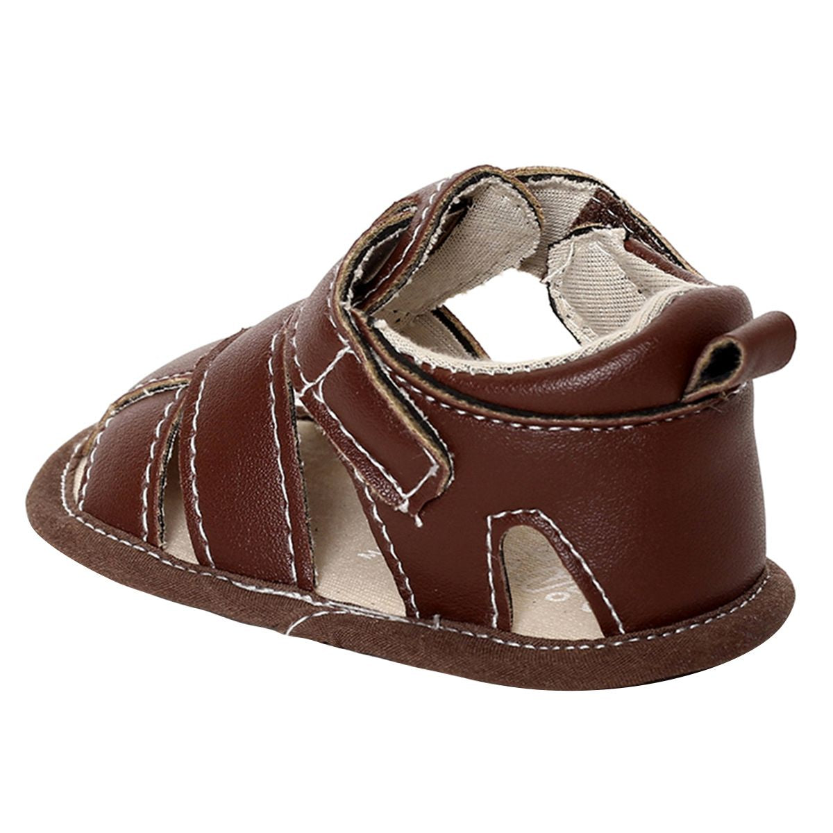 Baby Soft Sole Sandals with Adjustable Straps, Brown