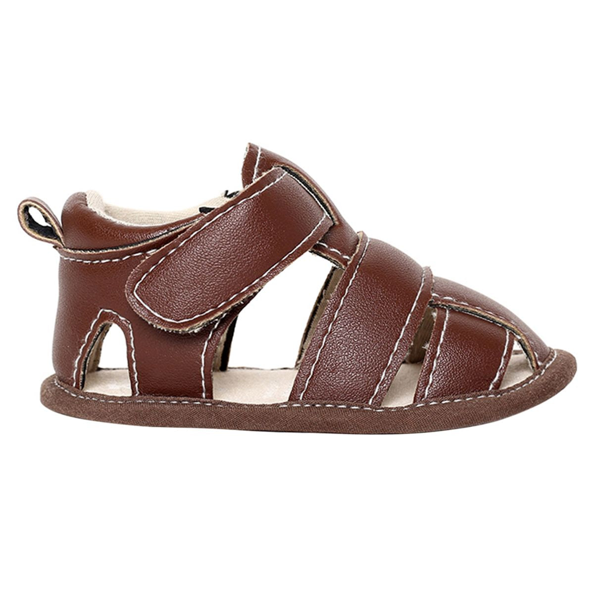 Baby Soft Sole Sandals with Adjustable Straps, Brown