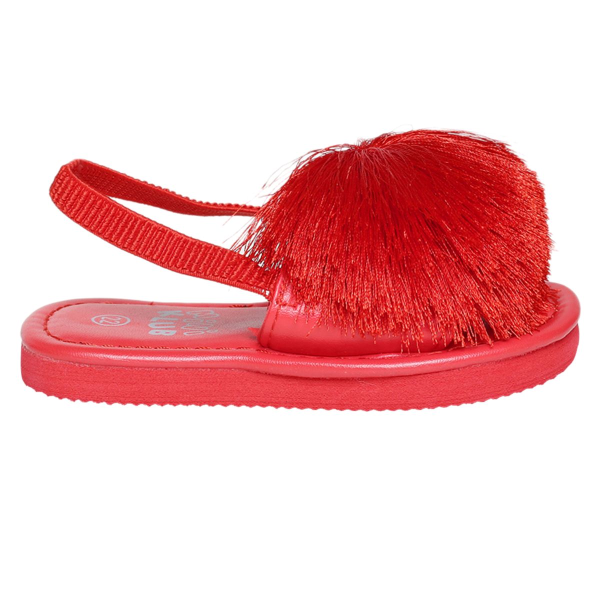 Baby Girls Red Synthetic Sandals Pack of 1 Fringe Detail Party Wear