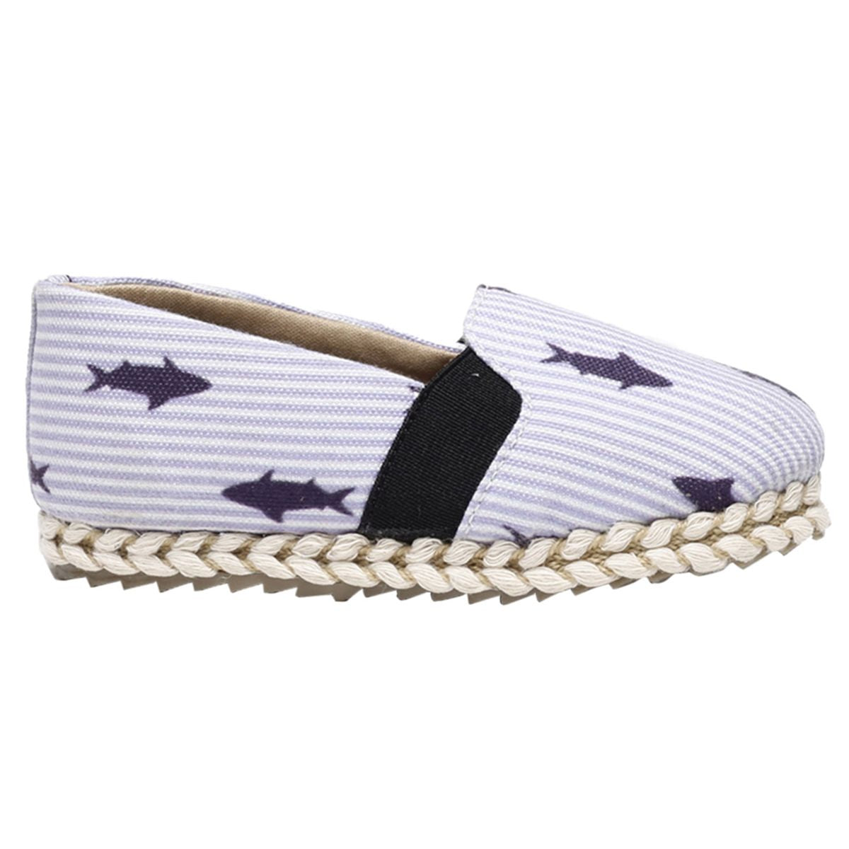 Baby Boys Lavender and White Cotton Shoes Pack of 1 Shark Printed Casual Wear