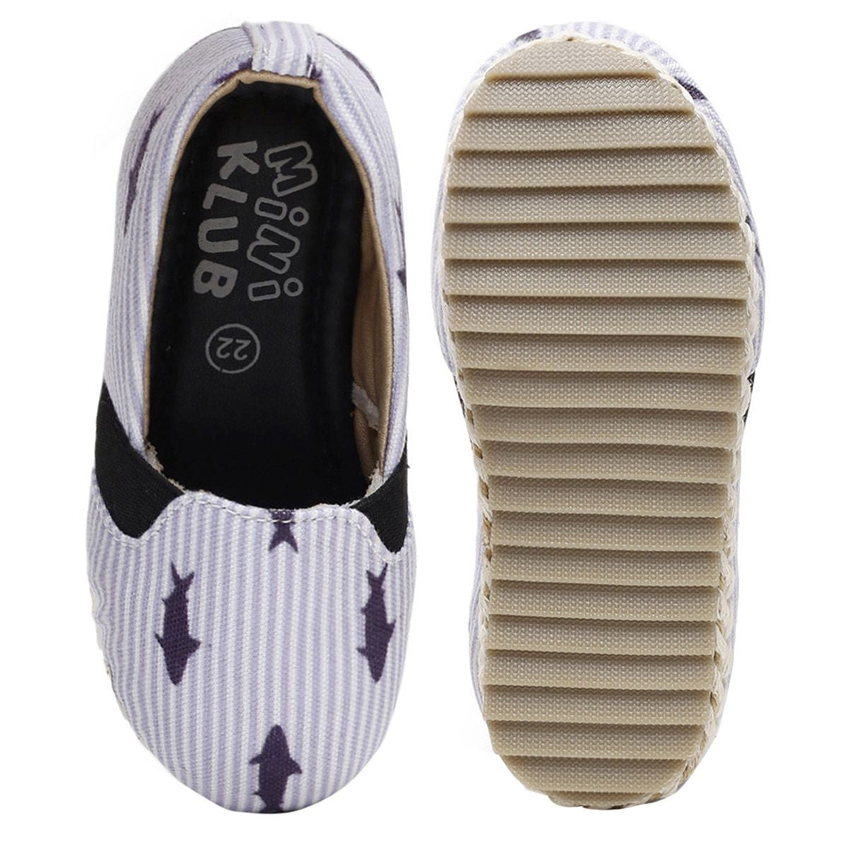 Baby Boys Lavender and White Cotton Shoes Pack of 1 Shark Printed Casual Wear