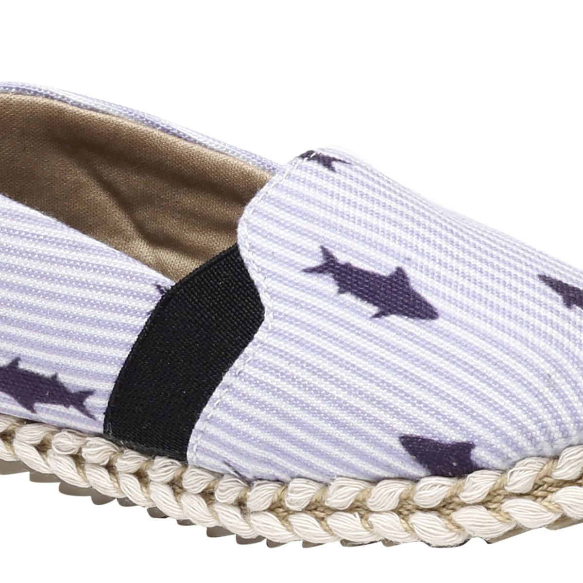 Baby Boys Lavender and White Cotton Shoes Pack of 1 Shark Printed Casual Wear