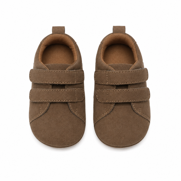 Baby Boys Brown Textured Casual Shoes With Dual Velcro Closure Pack Of 1 Pair