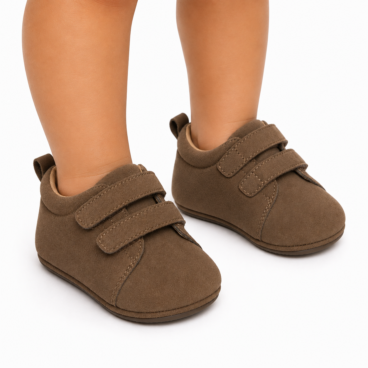 Baby Boys Brown Textured Casual Shoes With Dual Velcro Closure Pack Of 1 Pair
