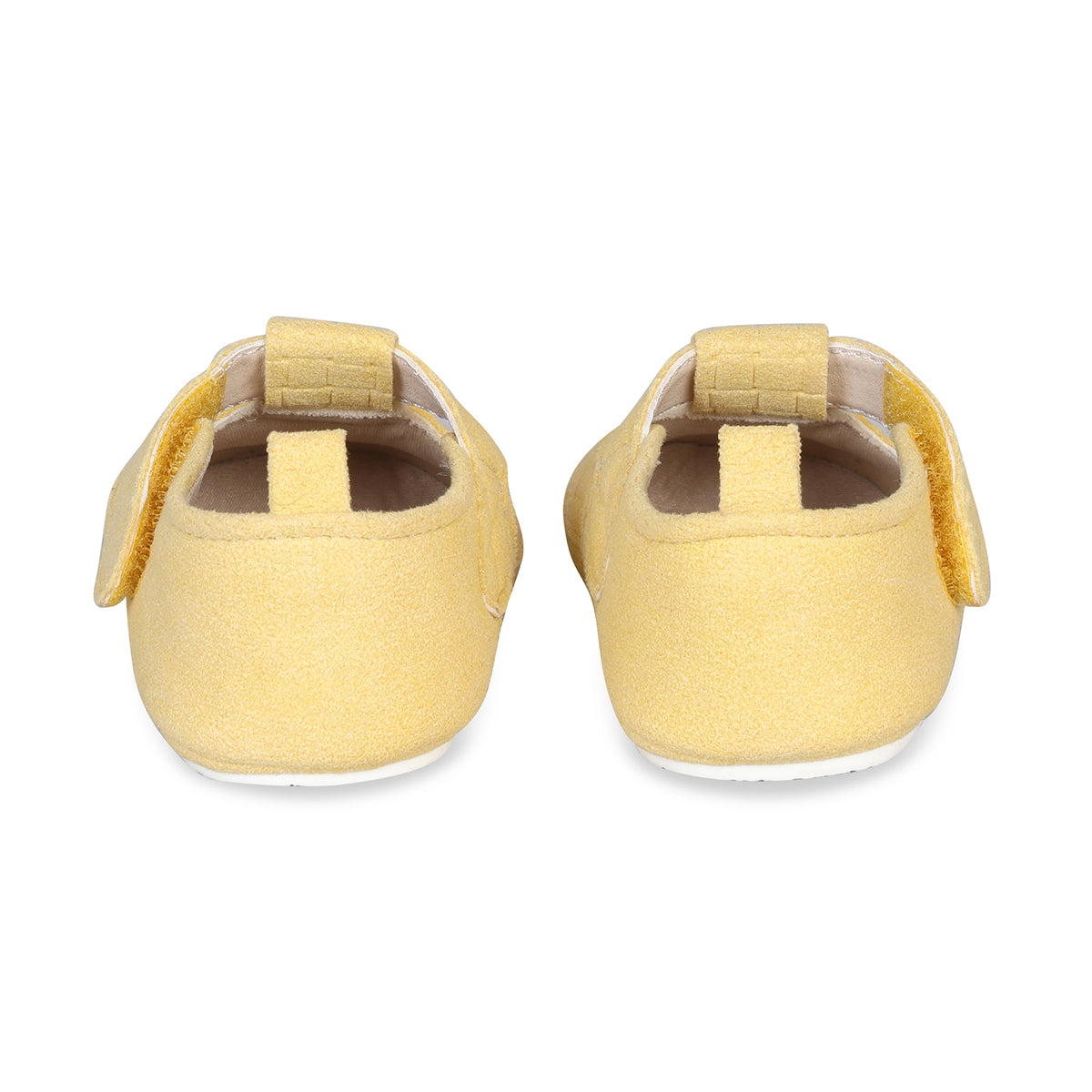 Baby Boys Textured T-Strap Booties, Yellow