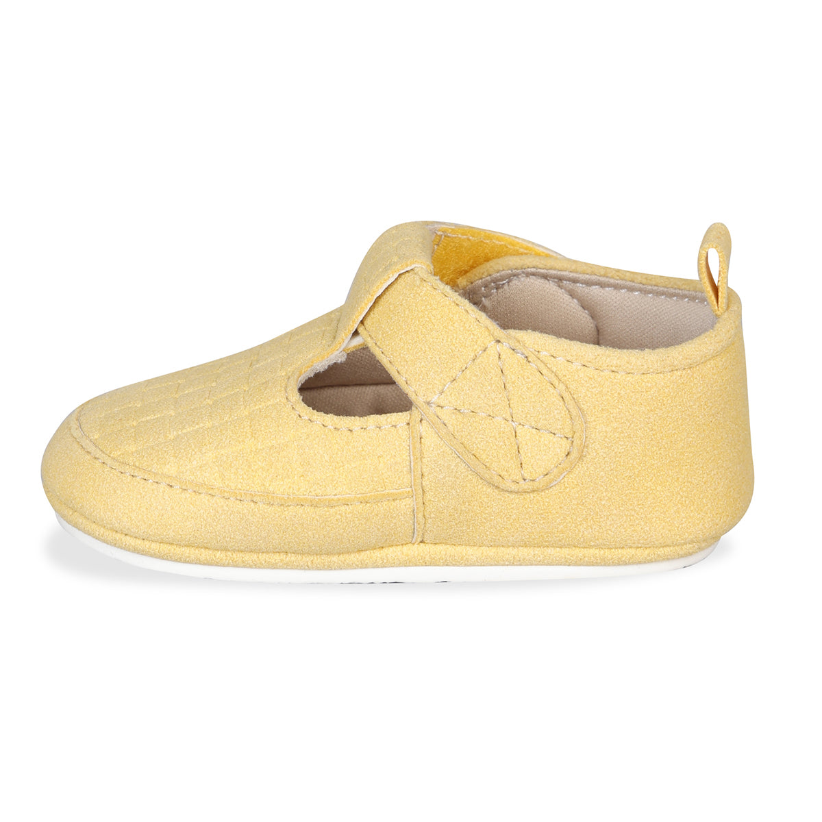 Baby Boys Textured T-Strap Booties, Yellow