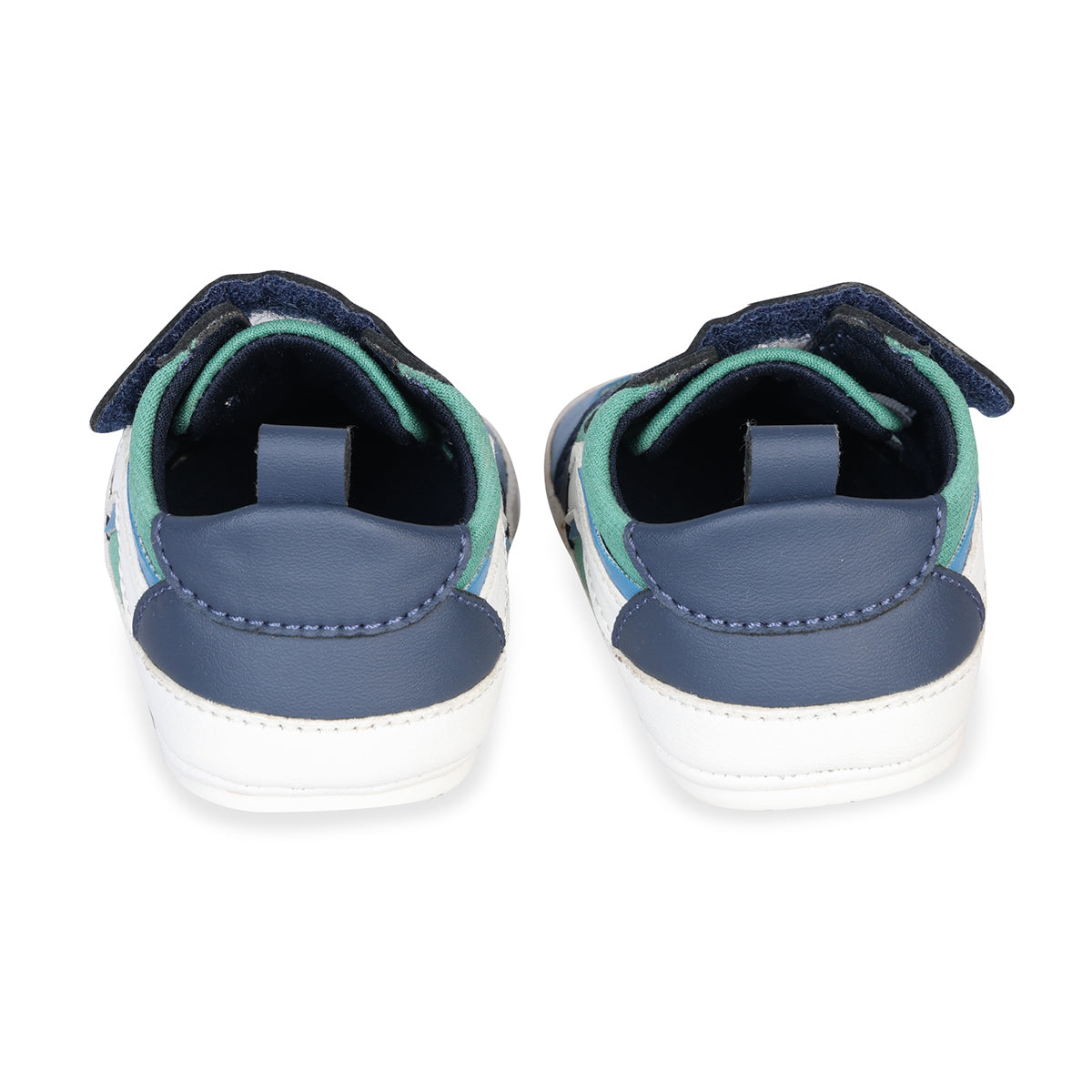 Baby Boys Colourblocked Casual Shoes, Green Blue and White