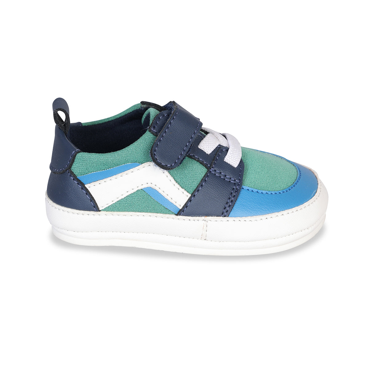 Baby Boys Colourblocked Casual Shoes, Green Blue and White