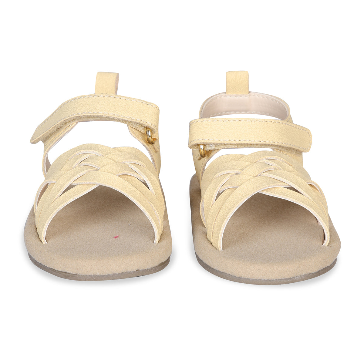 Baby Girls Braided Strap Sandals, Yellow
