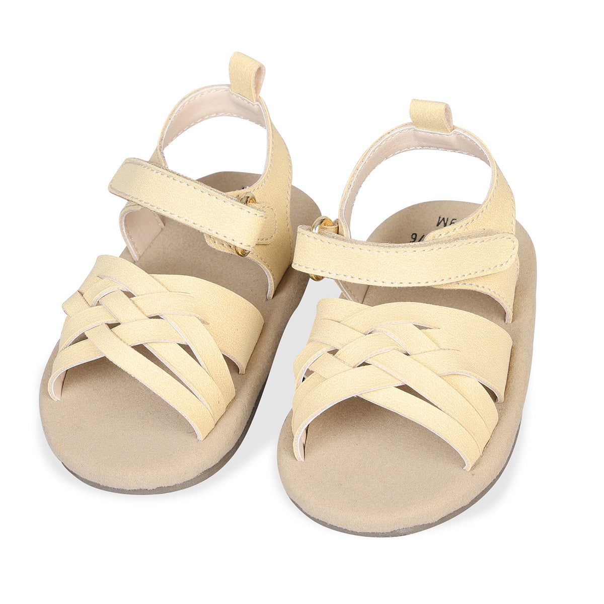 Baby Girls Braided Strap Sandals, Yellow
