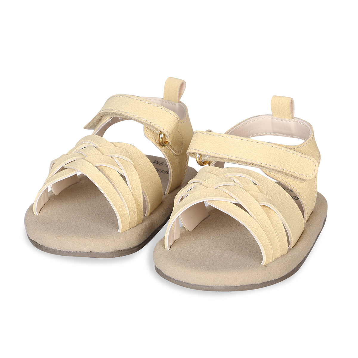 Baby Girls Braided Strap Sandals, Yellow