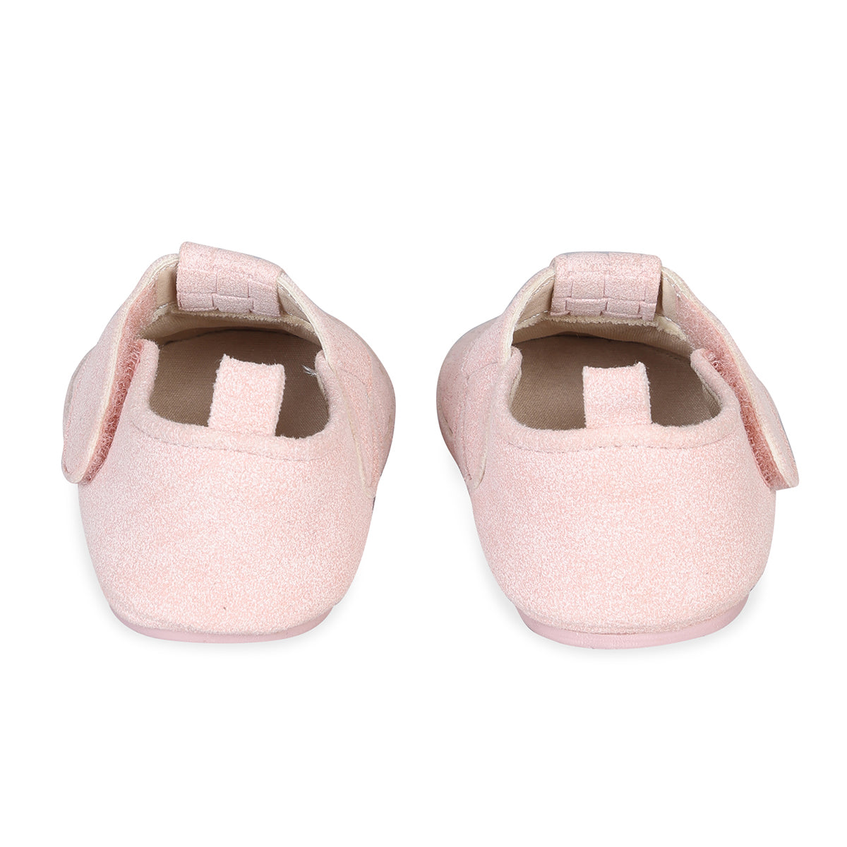 Baby Girls Textured T-Strap Booties, Pink
