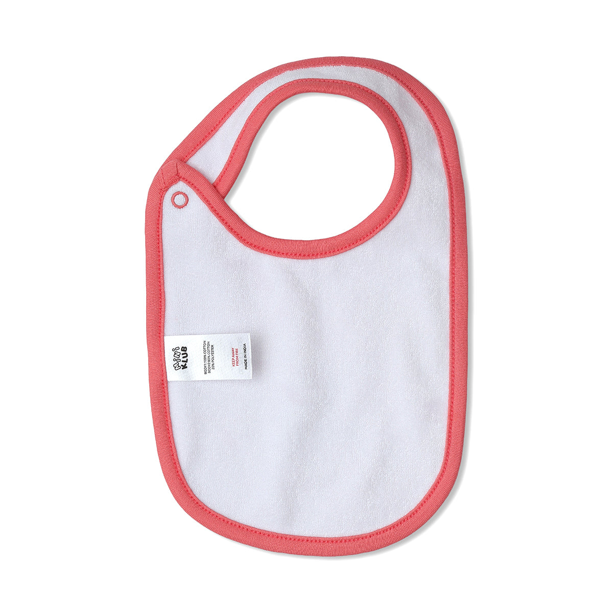 Baby Unisex Sea Print And Beach Print Bib Pack Of 2, Pink And Off White