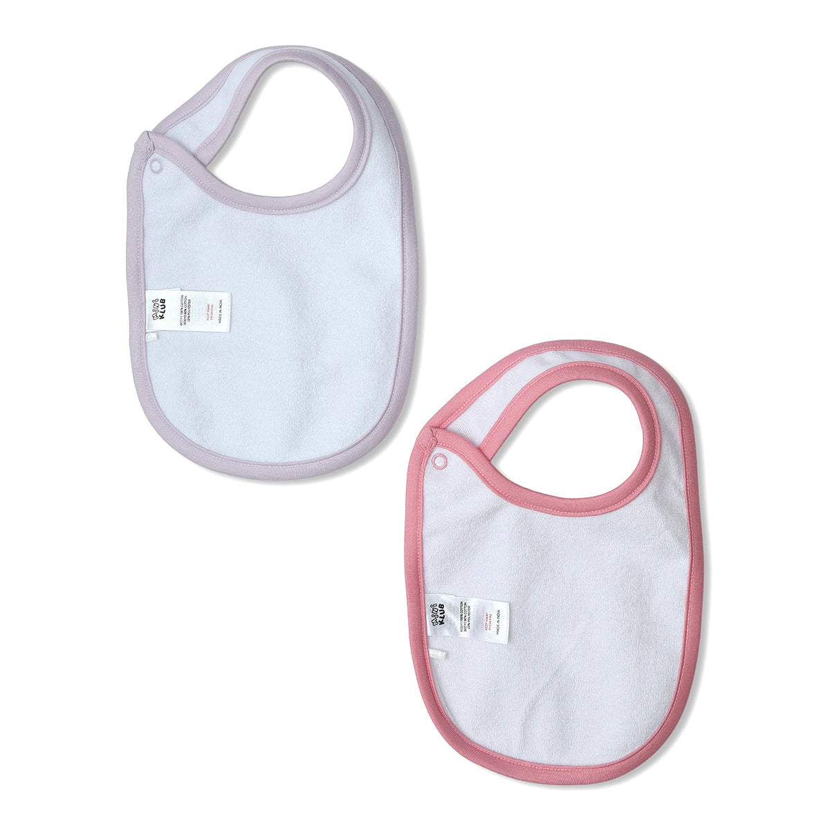 Baby Unisex Floral Print And Placement Print Bib Pack Of 2, Pink And Lavender