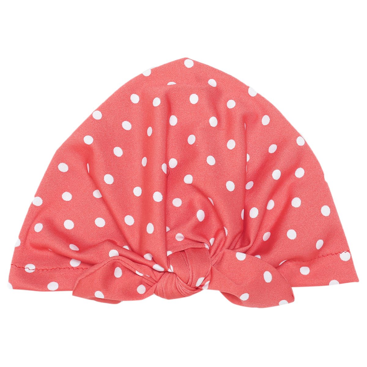 Girls Pink Polka Dot Knotted Cap