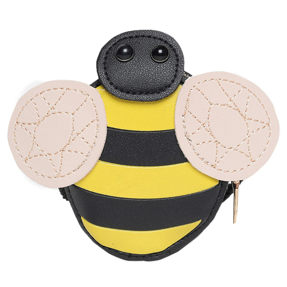 Baby Girls Yellow and Black Synthetic Leather Sling Bag Pack of 1 Bee Design Casual Accessory