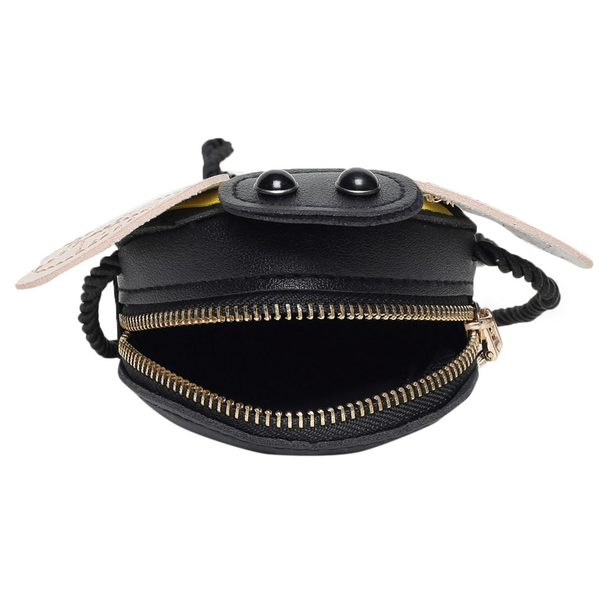 Baby Girls Yellow and Black Synthetic Leather Sling Bag Pack of 1 Bee Design Casual Accessory
