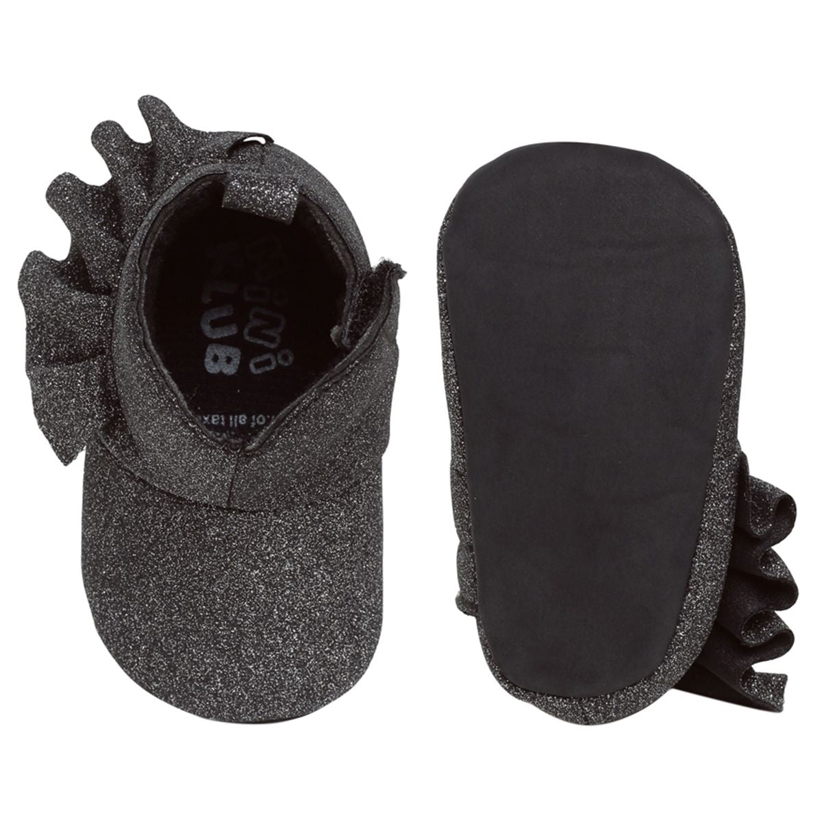 Baby Girls Black Synthetic Leather Booties Pack of 1 Glitter Finish Bow Detail Party Wear
