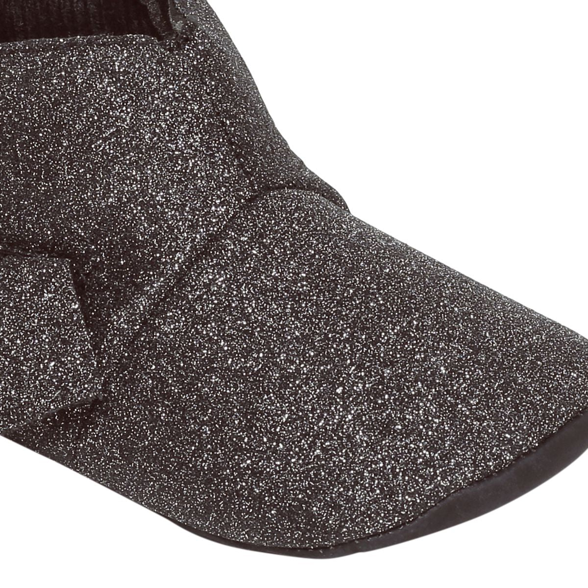 Baby Girls Black Synthetic Leather Booties Pack of 1 Glitter Finish Bow Detail Party Wear