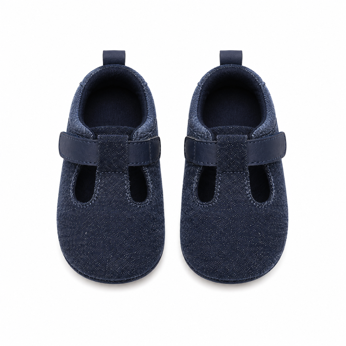 Baby Girls Navy Blue Textured Mary Jane Shoes With Velcro Closure Pack Of 1 Pair