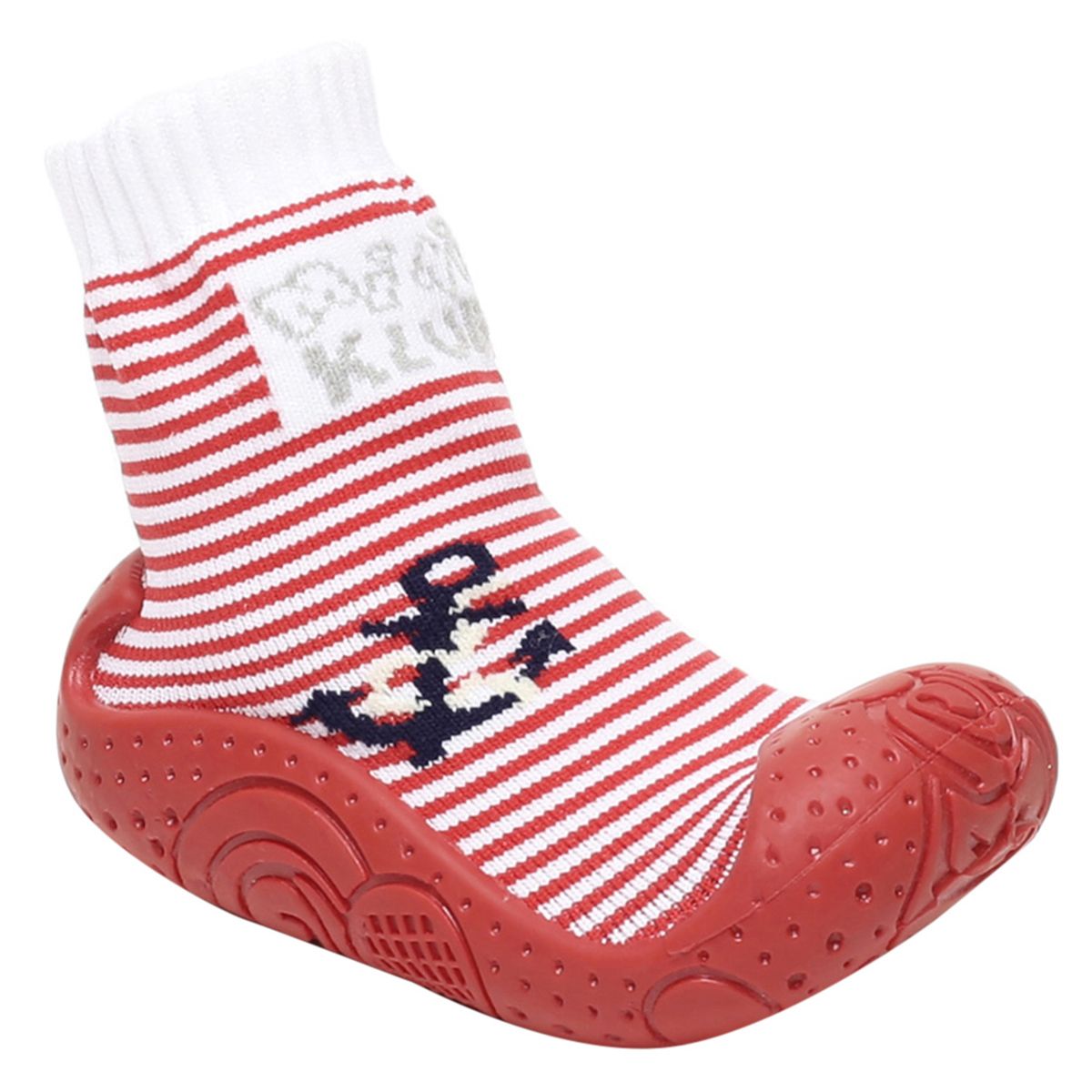Baby Girls Striped Knit Moccasin Shoes, Red